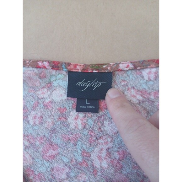 Daytrip Floral Bodysuit Women's L Coquette Feminine Balloon Sleeves - Picture 2 of 6